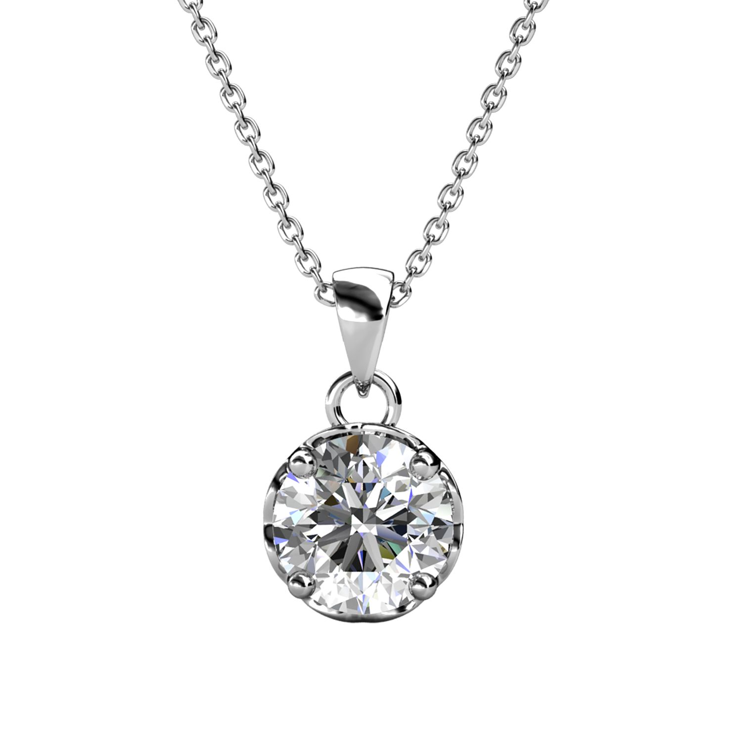 Her Jewellery CELÈSTA Moissanite Diamond - Le Fleur Pendant (White Gold)