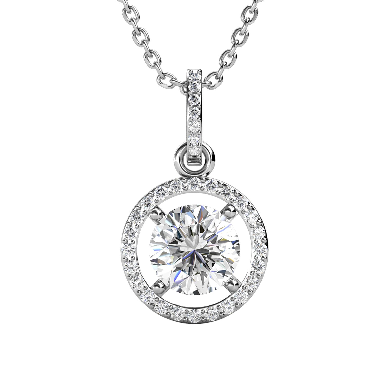 Her Jewellery CELÈSTA Moissanite Diamond - Fantaisie Pendant (White Gold)