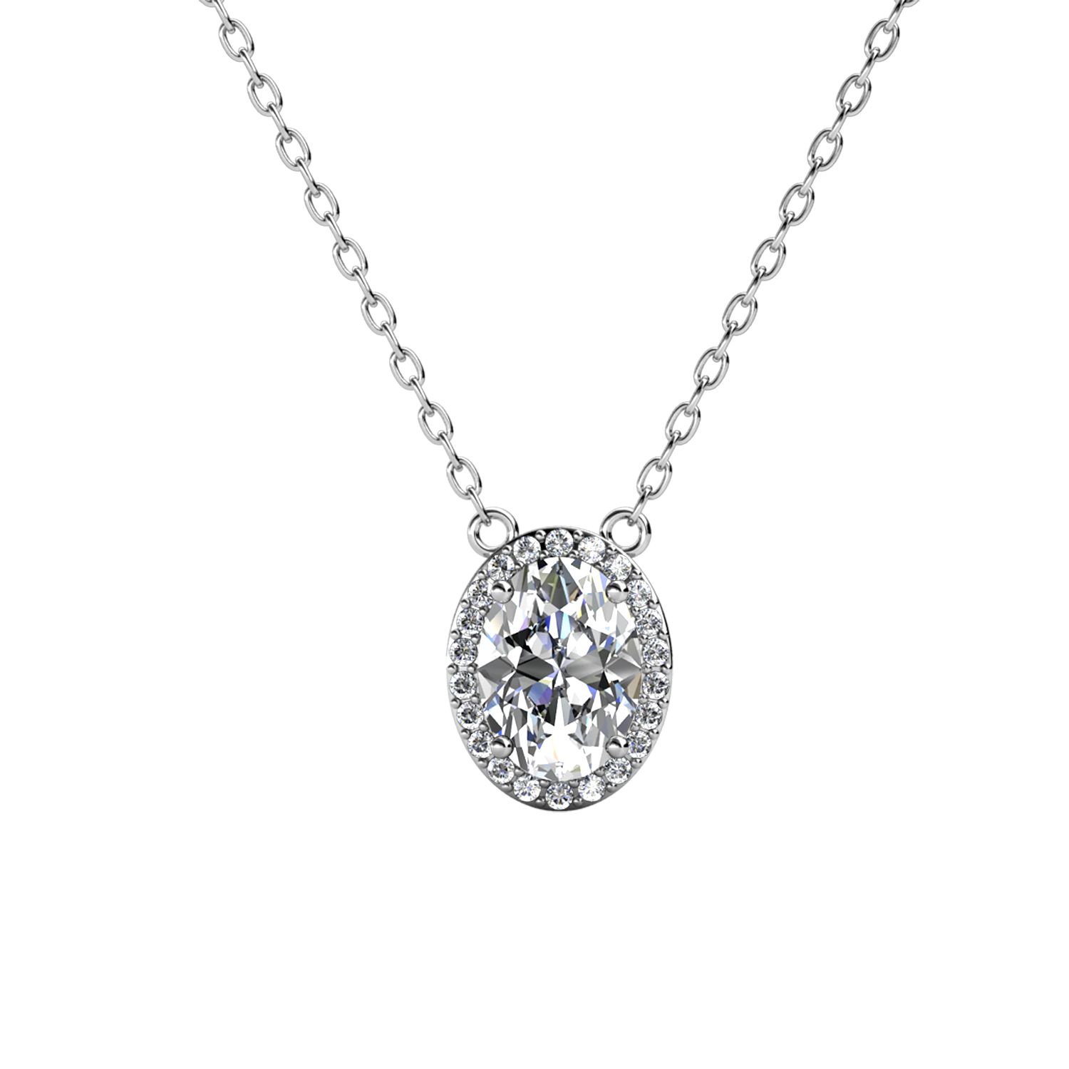 Her Jewellery CELÈSTA Moissanite Diamond - La Reine Pendant (White Gold)