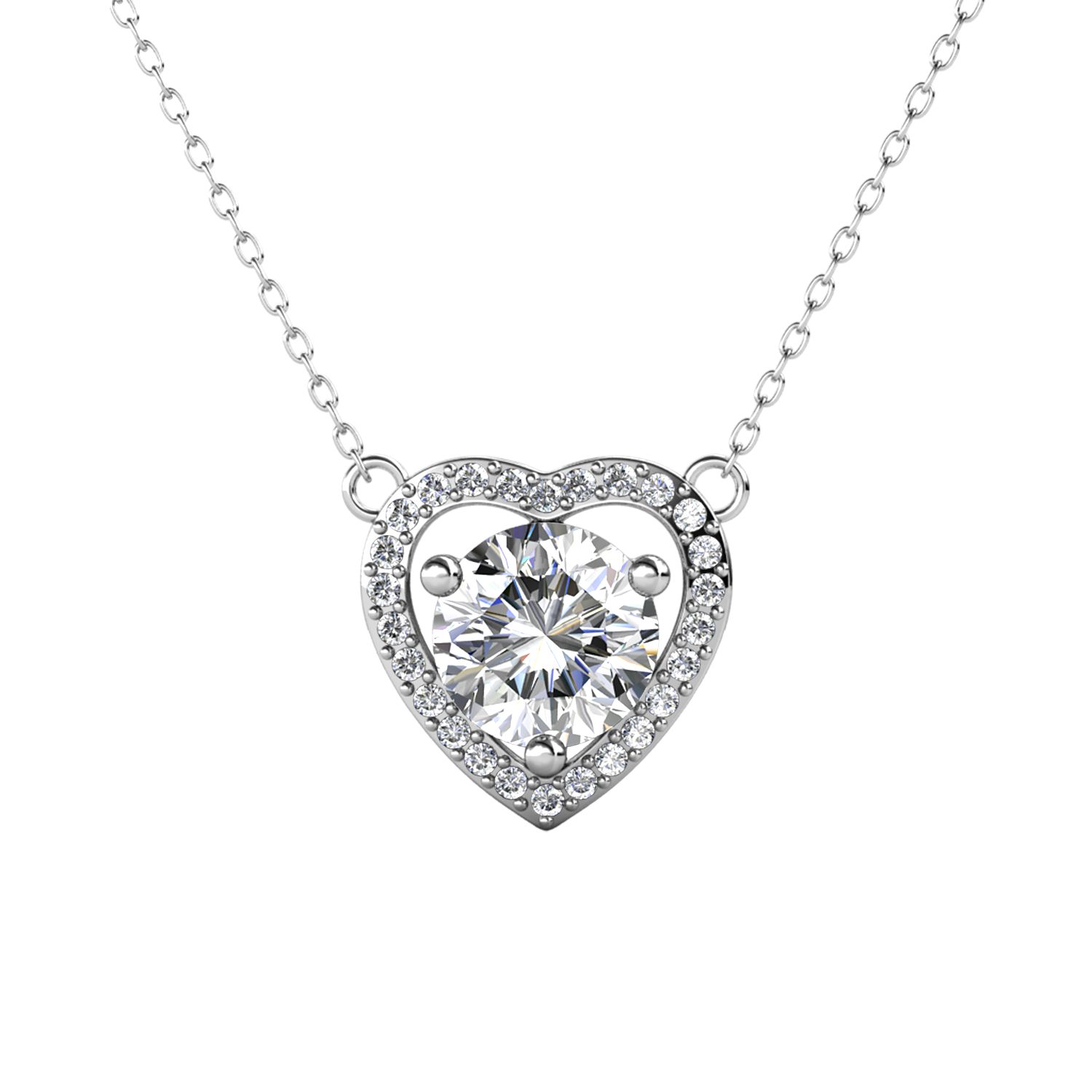 Her Jewellery CELÈSTA Moissanite Diamond - Mon Amour Pendant (White Gold)