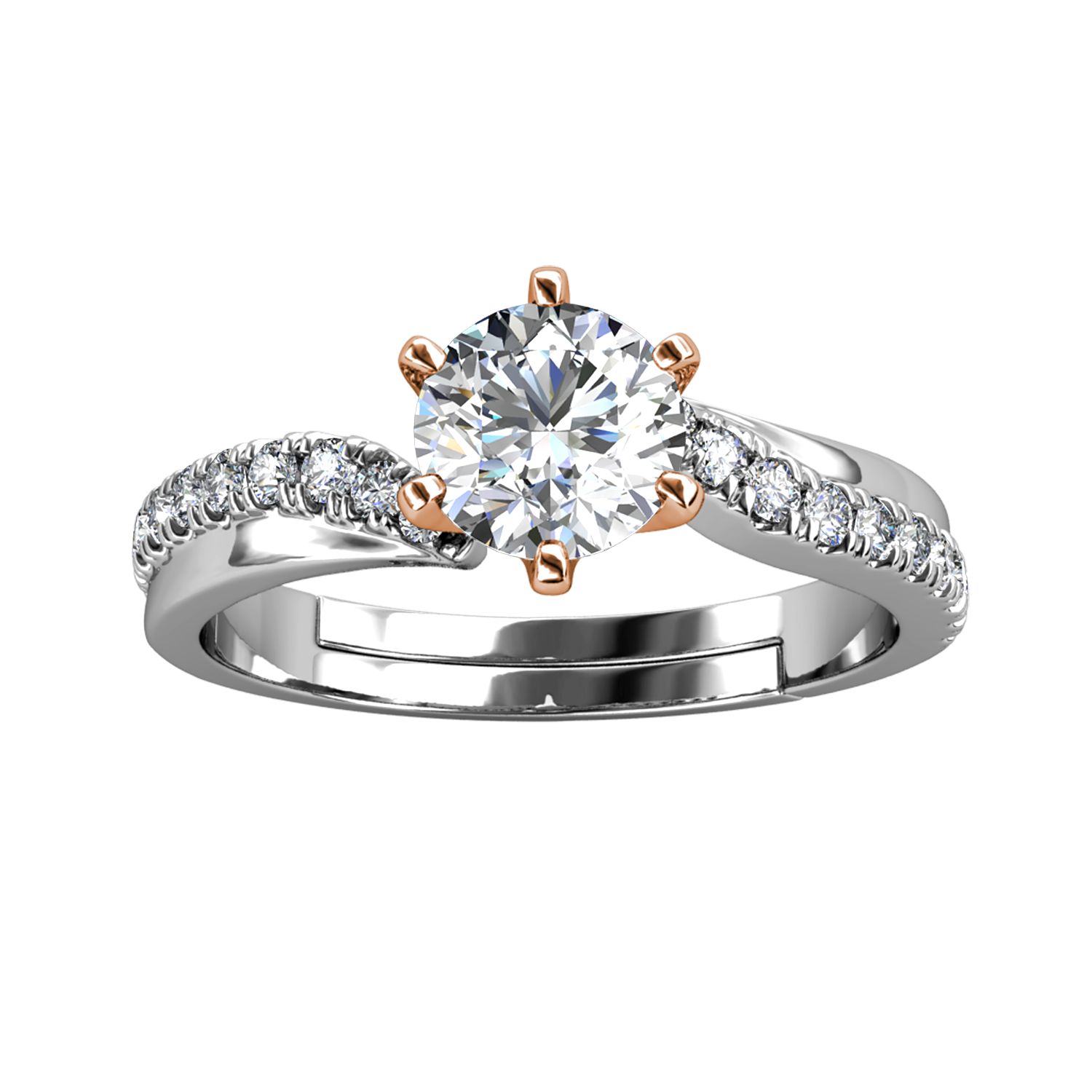 Her Jewellery CELÈSTA Moissanite Diamond - Les Solitaire Ring (Dual Tone)