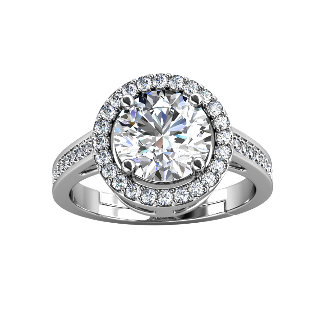 Her Jewellery CELÈSTA Moissanite Diamond - Fantaisie Ring (White Gold)