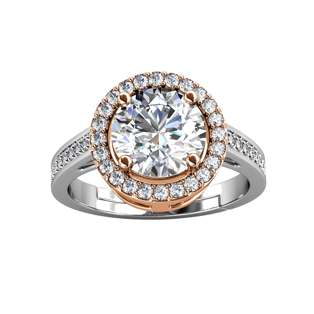 Her Jewellery CELÈSTA Moissanite Diamond - Fantaisie Ring (Dual Tone)
