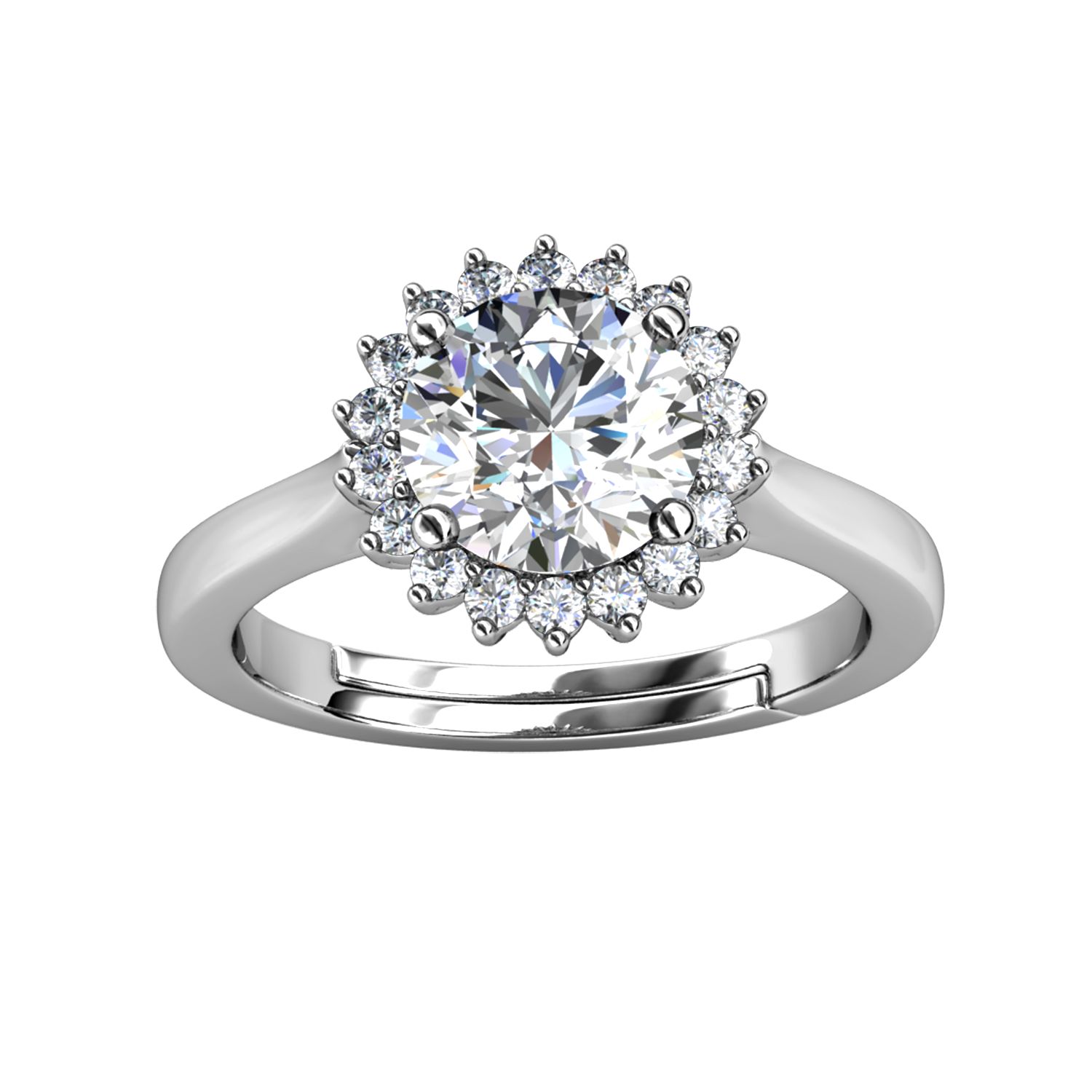 Her Jewellery CELÈSTA Moissanite Diamond - Florale Ring (White Gold)