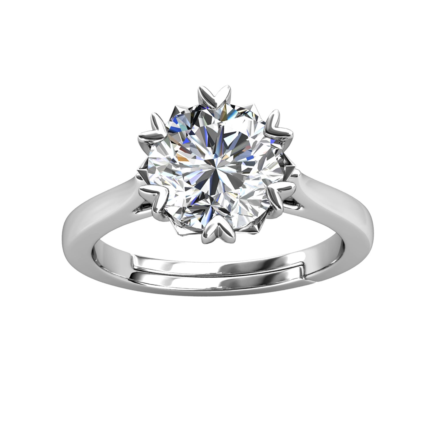 Her Jewellery CELÈSTA Moissanite Diamond - Le Fond Ring (White Gold)