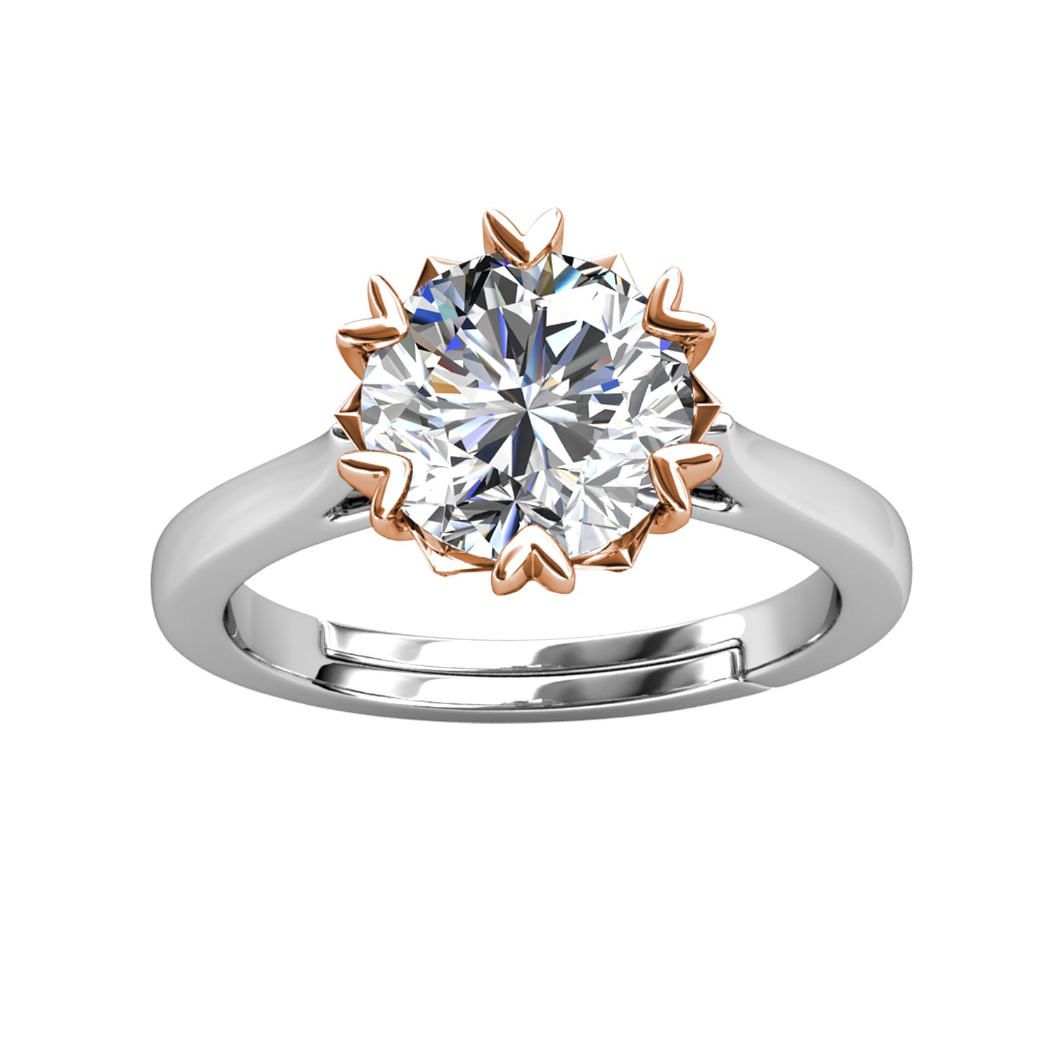 Her Jewellery CELÈSTA Moissanite Diamond - Le Fond Ring (Dual Tone)