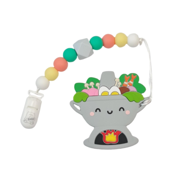 LITTLE BEARNIE Baby Teething Clip Set - Hotpot