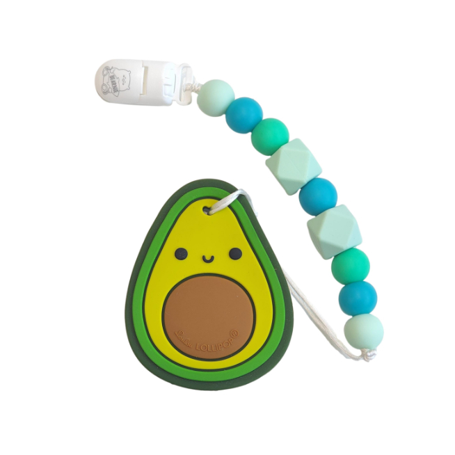 LITTLE BEARNIE Baby Teething Clip Set – Avocado