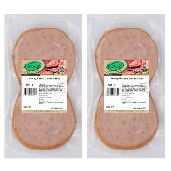 [Bundle of 2] Kizmiq Honey Baked Chicken Ham Slice 500g Chilled (Halal)