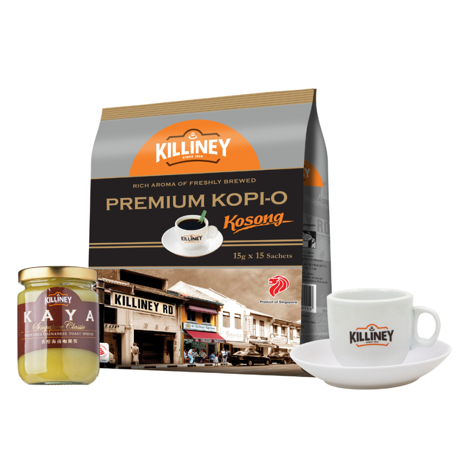 Kiliney [Bundle] 1x Killiney Premium Kopi-O Kosong + 1x Killiney Kaya + 1x Killiney Kopitiam Cup