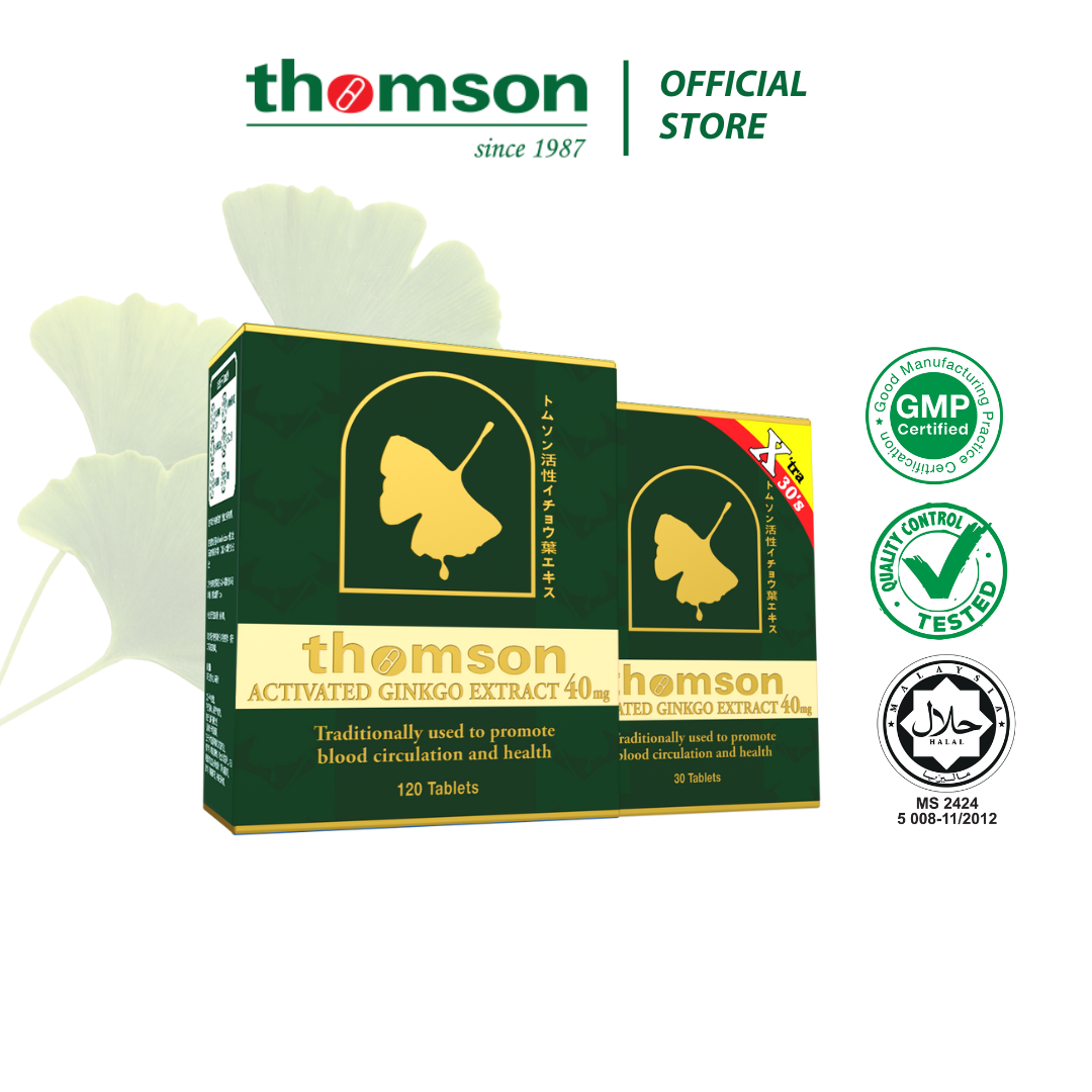 Thomson Activated Ginkgo Extract (120+30 Tablets) - Improve Blood Circulation and High in Antioxidant